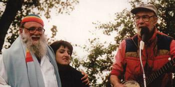 Pete Seeger, Shoshana Waskow, & Reb Arthur, Hoshana Rabbah 1998, to heal Hudson River and demand General Electric cleanse it from PCBs GE Dumped in it
